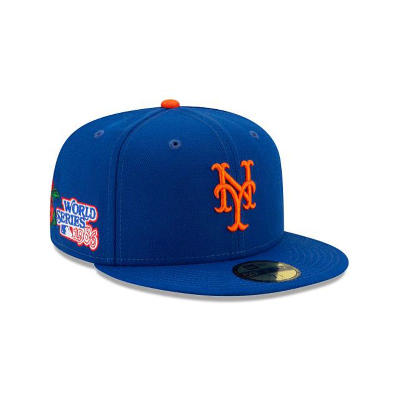 MLB New York Mets State Flower 59Fifty Fitted (SLG3512) - Blue New Era Caps